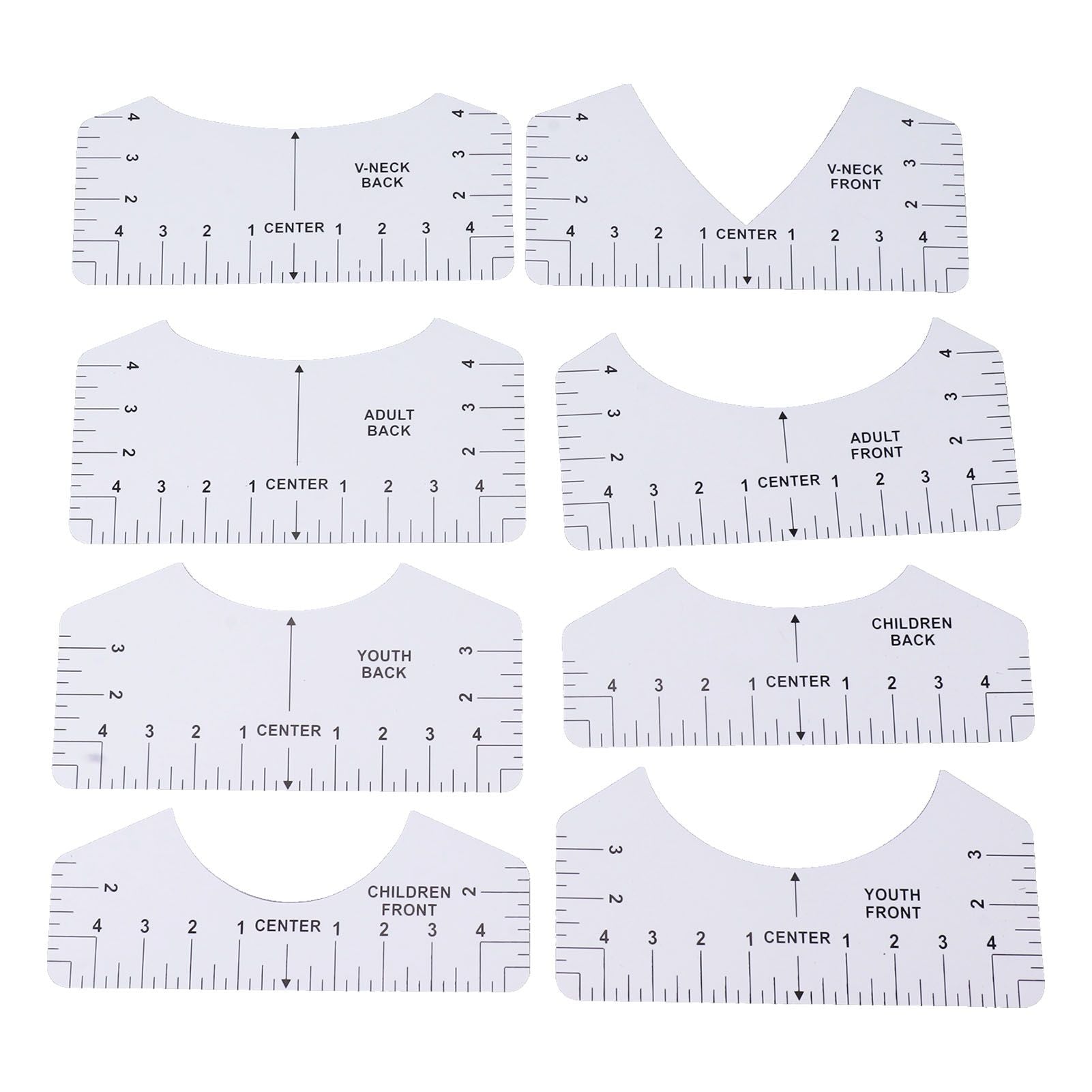 8PCS T Shirt Ruler Guide PVC Clothing Centering Design T Shirt Alignment Tool for Heat Press Accessories