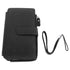 Long Wallet for Men PU Leather Frosted Retro Multifunctional Phone Card Holder Purse Business Handbag with Zipper and Strap Black