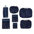 7 Pcs Luggage Packing Bags Polyester Waterproof Luggage Packing Cubes for Business Trip Travel Navy Blue