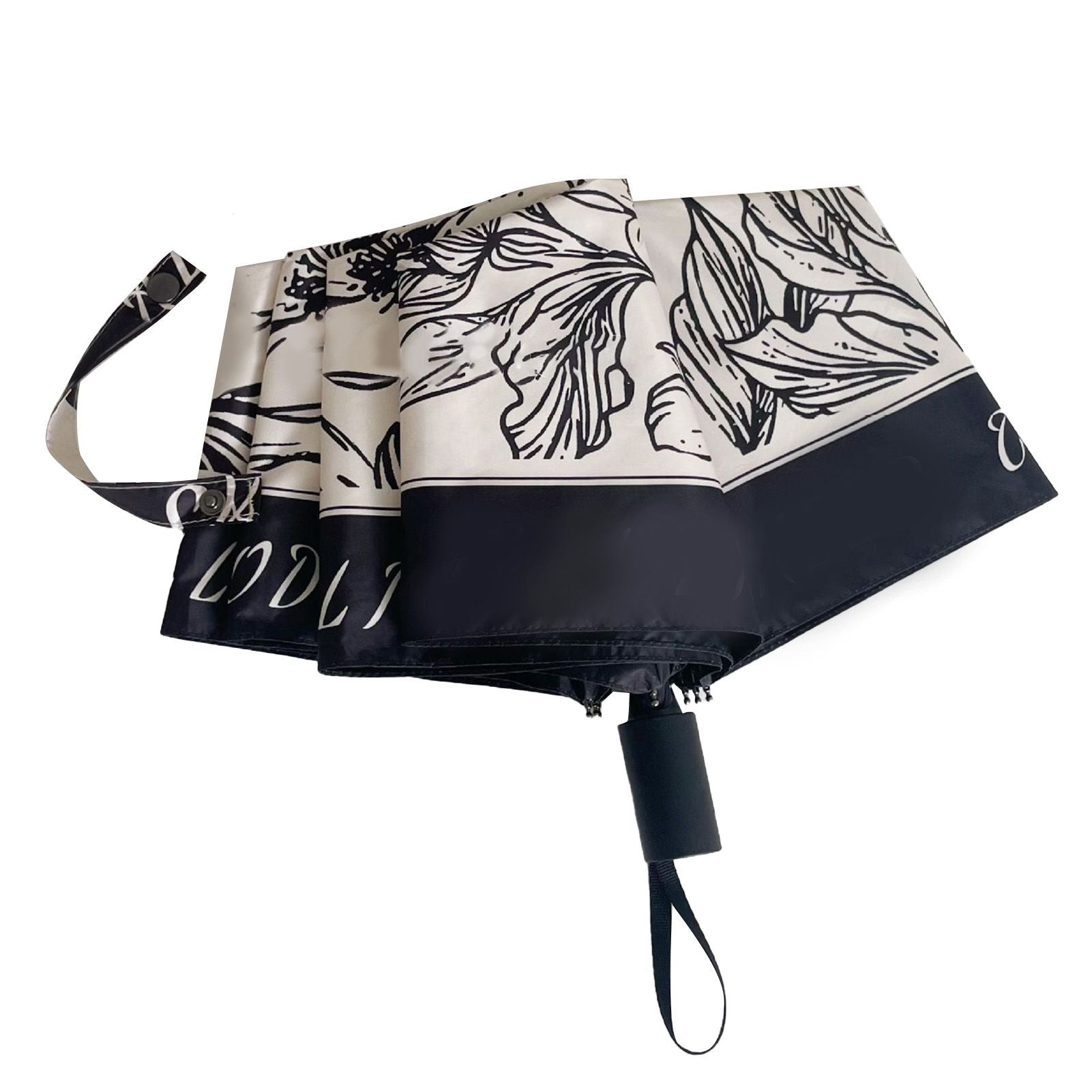 Vintage Floral Sunshade Umbrella Windproof Manual Operation Lightweight Folding Umbrella for Women Girls Kids