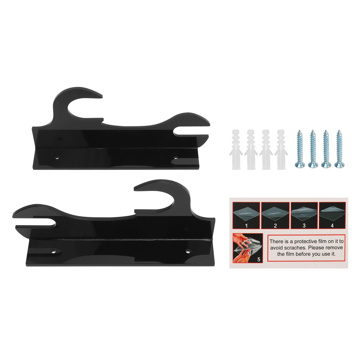 2 Pcs Samurai Knife Holder Wall Mounted Samurai Sword Holder Sword Wall Display Rack Black