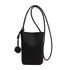 Cell Phone Shoulder Bag PU Leather Cute Mini Wallet Over Shoulder Strap Messenger Bag for Women Black