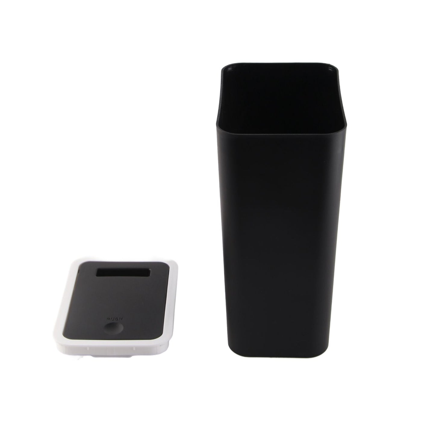 Household Garbage Cans Sealed Large Capacity Odorless With Press Top Plastic Trash Bin For Home Kitchen Living Room Bathroom Black