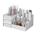 Makeup Organizer for Vanity Large Capacity Cosmetics Storage Box with Drawers for Cosmetics Lipsticks Nail Care Skincare White