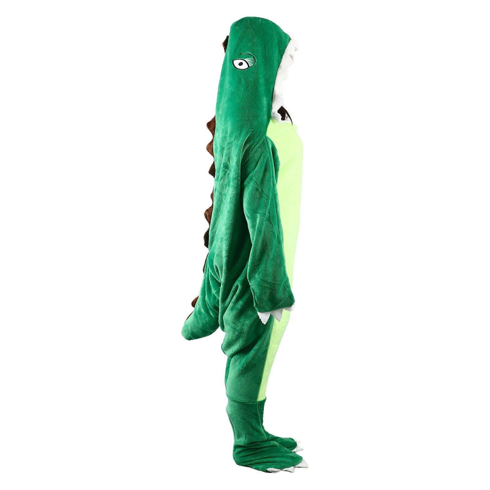 Dinosaur Robe Pajama Wearable Dinosaur Blanket Super Soft Dinosaur Blanket Hoodie for Kids Adults M 140cm