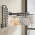 Socks Hanger Wall Mounted Foldable Windproof Zinc Alloy Clip Drying Rack for Underwear Towel 16 Clips (43.3cm/17in)