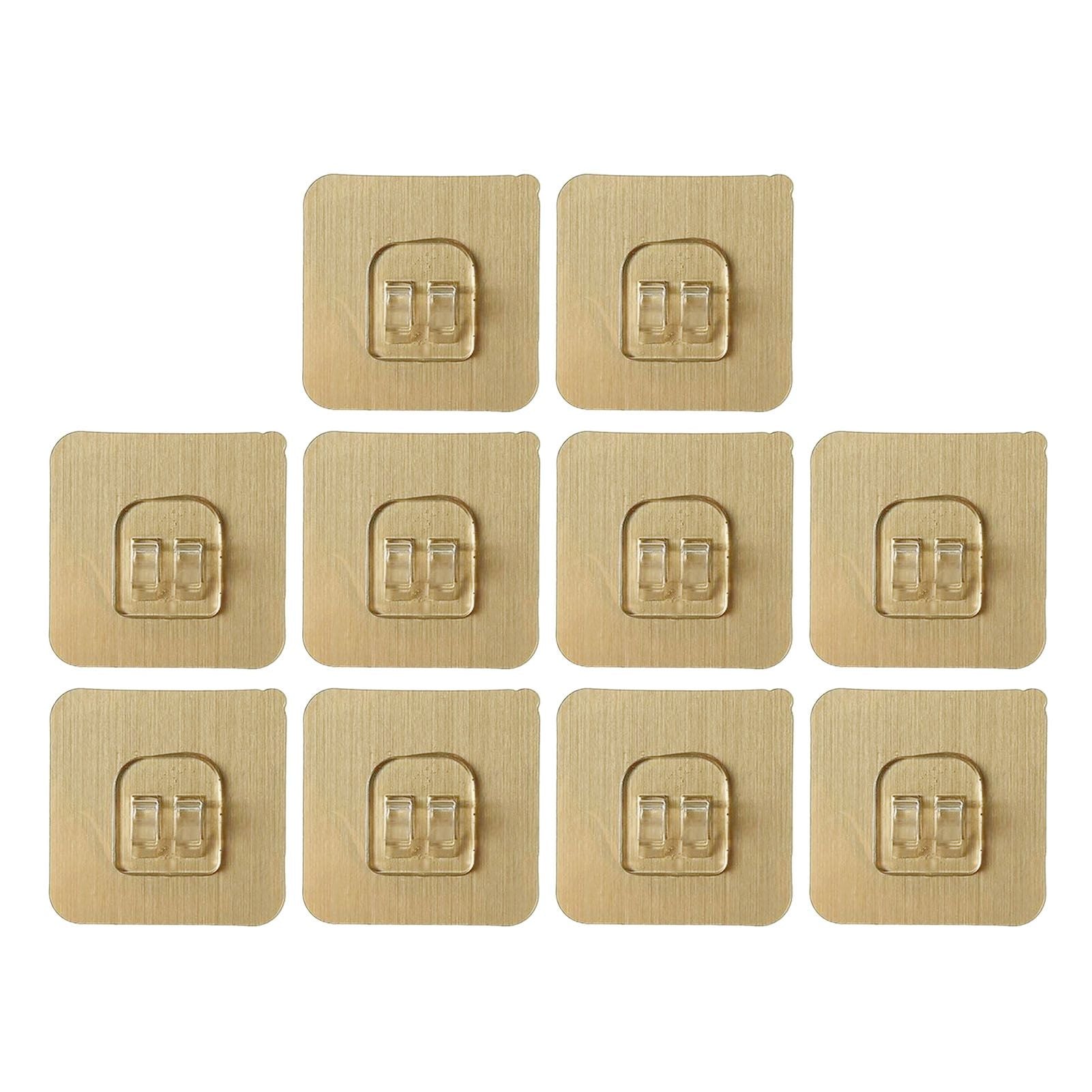 10Pcs Adhesive Hooks Kitchen Wall Hooks Reusable Seamless Hooks for Bathroom Kitchen Outdoor Hanging