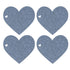 4PCS Silicone Placemats Heart Shaped Non Slip Waterproof Heat Resistant Washable Dinning Table Mat for Pet Feeding Kitchen Sink Grey