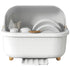 Dish Drying Box Multifunctional Space Saving Dish Drainer with Lid Cover for Kitchen Accessories White L