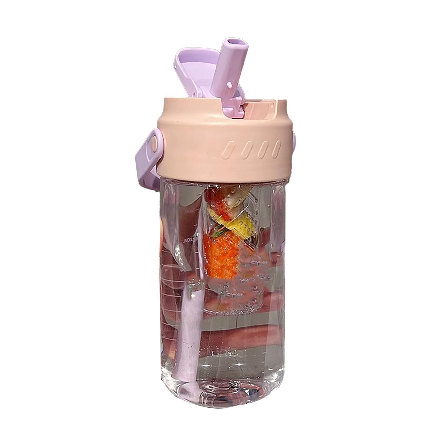 Straw Water Bottle Built in Tea Strainer with Handle PC 700ml Beautiful Cute Straw Bottle for Girls Women Pink