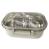 Stainless Steel Lunch Box Korean Style 2 Compartment Bento Box Metal Food Container for Kids Adults Pupils Office Workers Beige
