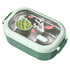 Bento Lunch Box Portable Safe Leakproof Divided Stainless Steel Thermal Lunch Box for Students School Office Green