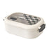 2 Compartment Bento Box Heat Preservation Stainless Steel Interlayer Lunch Box Airtight Portable Food Storage Containers for School Office Grid