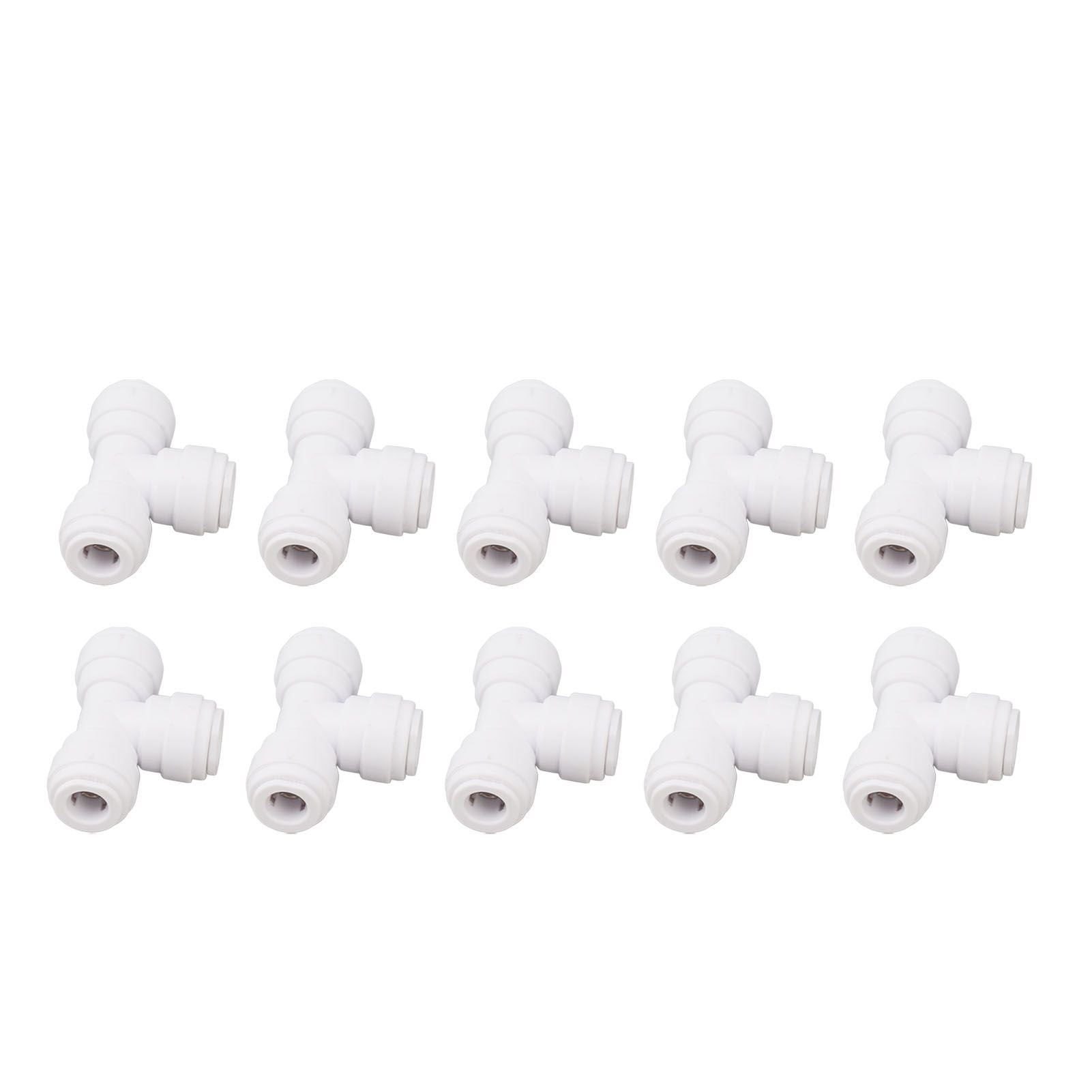 10PCS Push to Connect Fittings 8mm 5/16 Tee Coupling Quick Connector Plastic Tight Sealing Tube Fittings Home Beer Brewing Parts