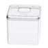 Rice Container Airtight Anti Bugs Moistureproof Hinged Lid Strong Plastic Rice Storage Bin for Family Kitchen White(16.5lb Capacity)