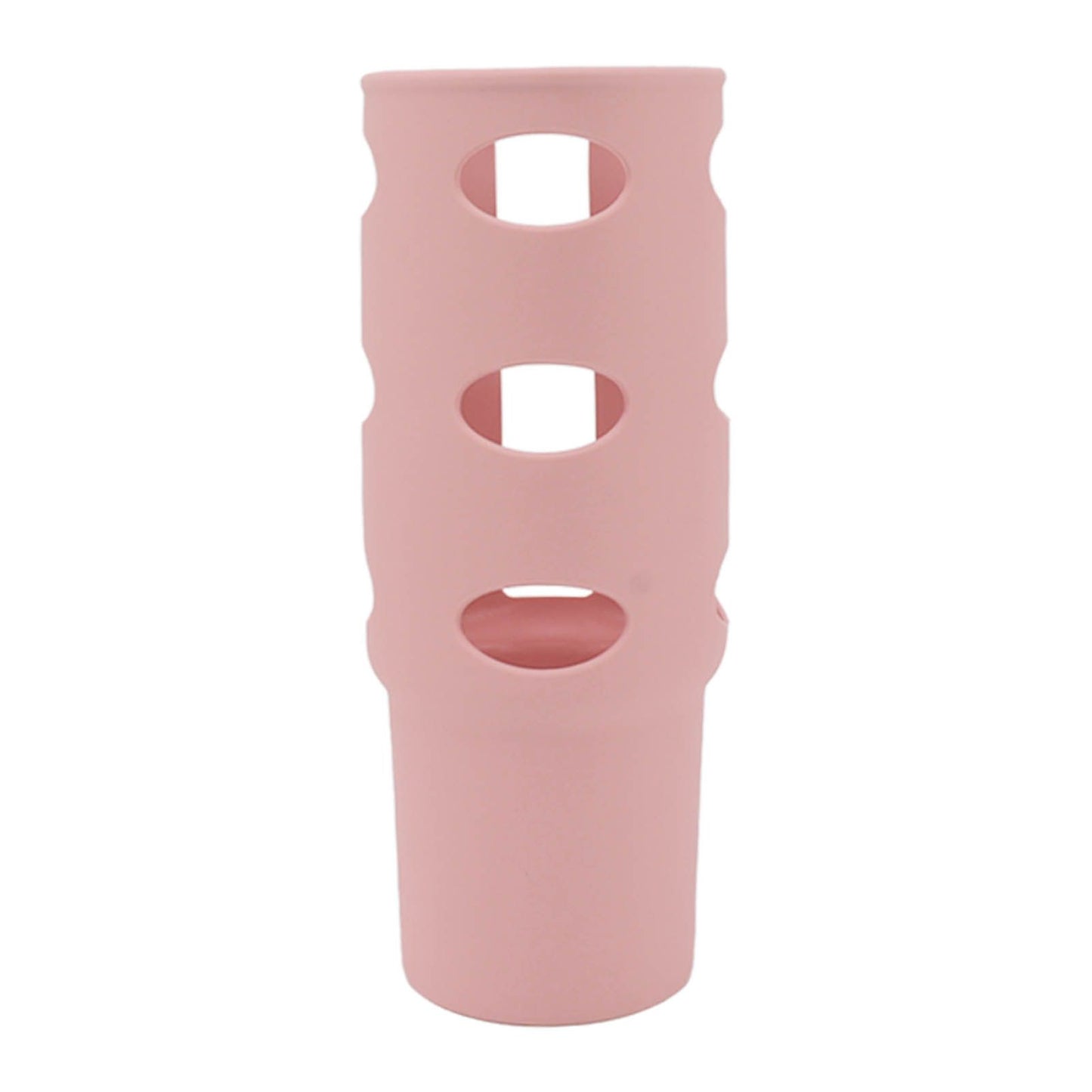 Cup Protector Sleeve Slip Resistant All Wrapped Detachable Silicone Water Cup Boot for 30oz Cups Light Pink