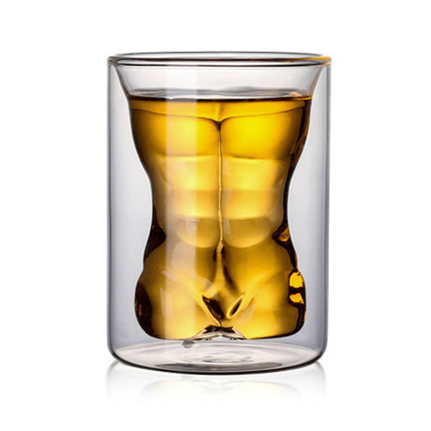 Body Shape Glass Cup Double Layer Beer Whisky Drinking Shot Glass for Party Gathering Bar Man Body Shaped