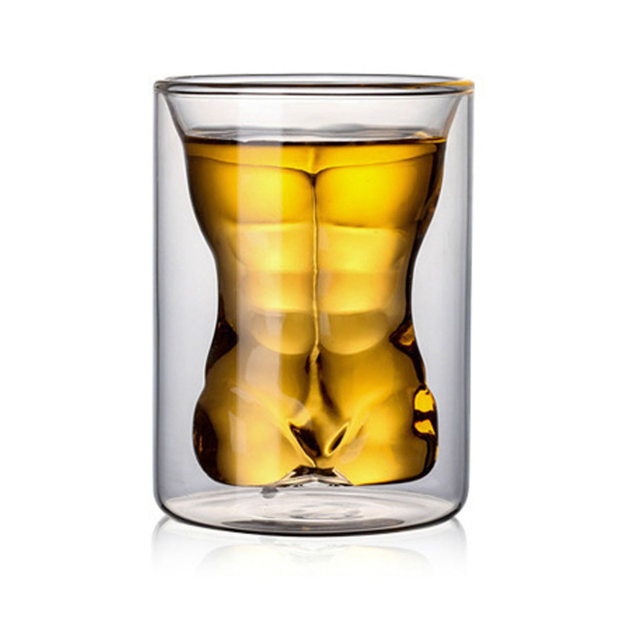 Body Shape Glass Cup Double Layer Beer Whisky Drinking Shot Glass for Party Gathering Bar Man Body Shaped