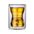 Body Shape Glass Cup Double Layer Beer Whisky Drinking Shot Glass for Party Gathering Bar Man Body Shaped