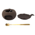 Ceramic Tea Roaster Loose Leaf Tea Warmer Tea Fragrance Roasting Baking Pot with Stainless Steel Spoon