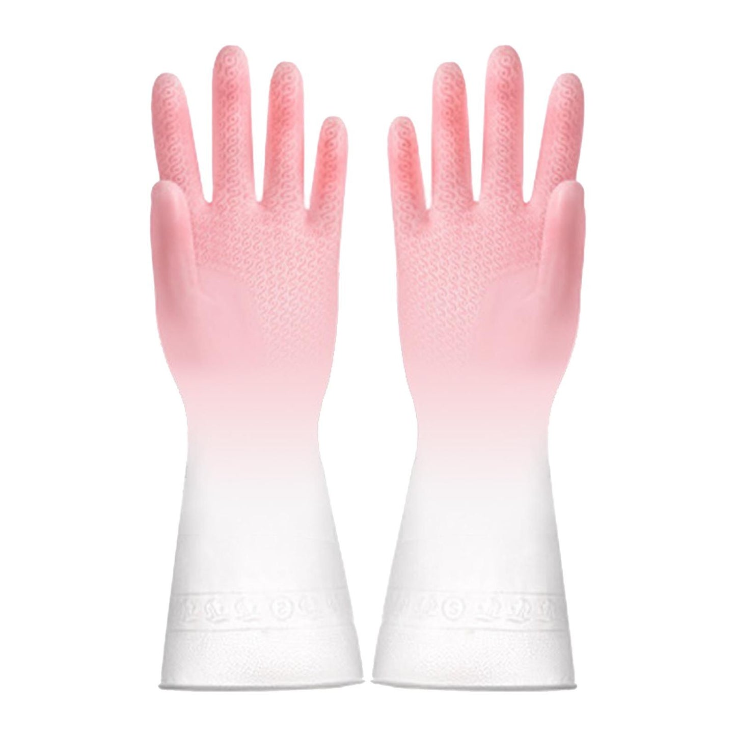 Kitchen Gloves Reusable Tight Fit Multifunctional Dishwashing Cleaning Waterproof Durable Household Gloves Pink