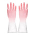 Kitchen Gloves Reusable Tight Fit Multifunctional Dishwashing Cleaning Waterproof Durable Household Gloves Pink