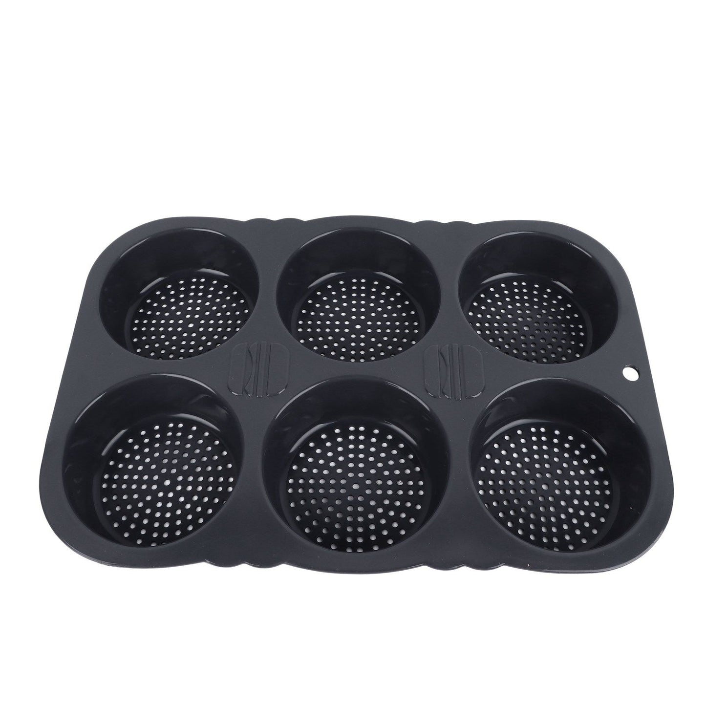 6 Cavity Hamburger Bun Mould Foldable Reusable Bread Mould ‑40℉ to +446℉ Heat Resistance Baking Mould for Kitchen