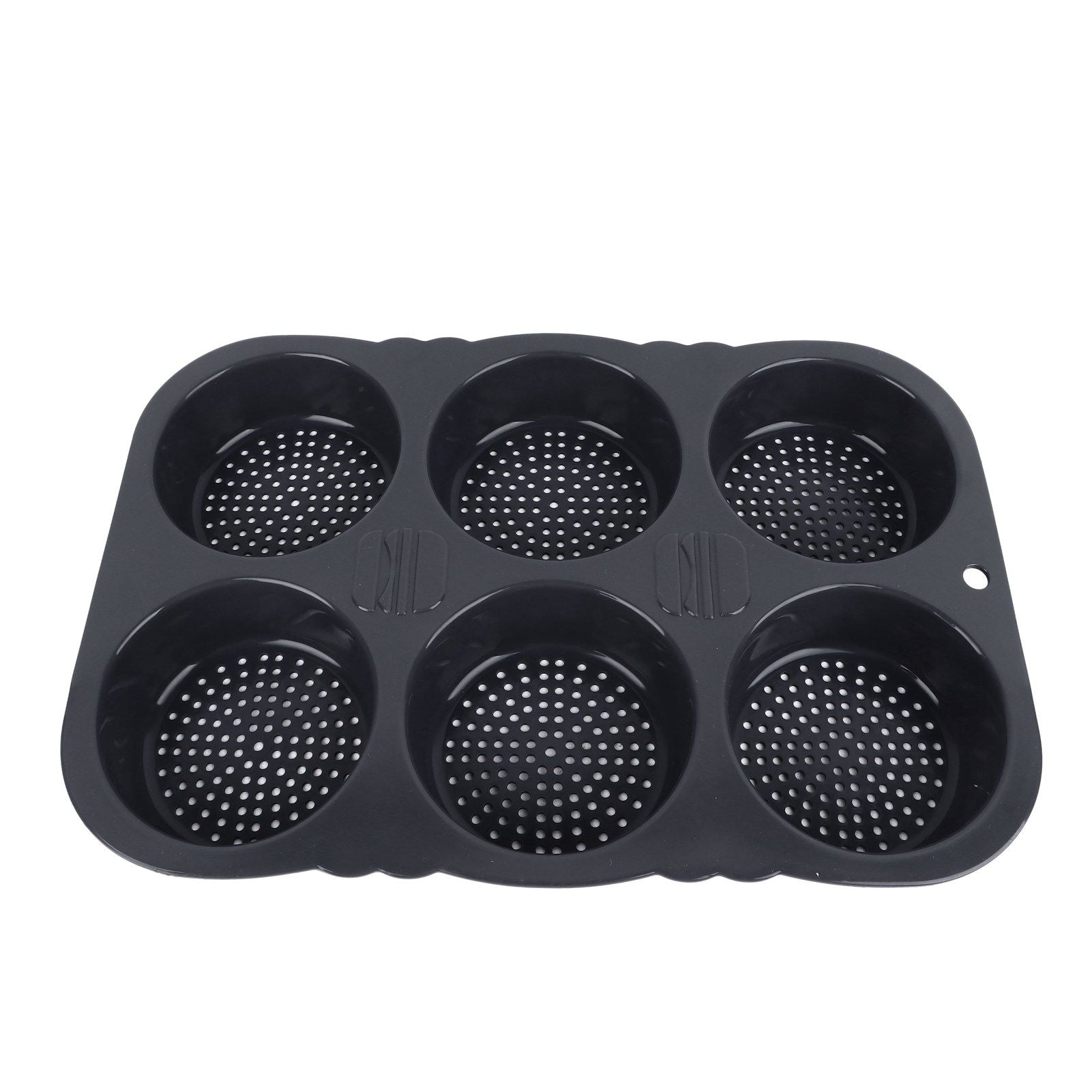 6 Cavity Hamburger Bun Mould Foldable Reusable Bread Mould ‑40℉ to +446℉ Heat Resistance Baking Mould for Kitchen