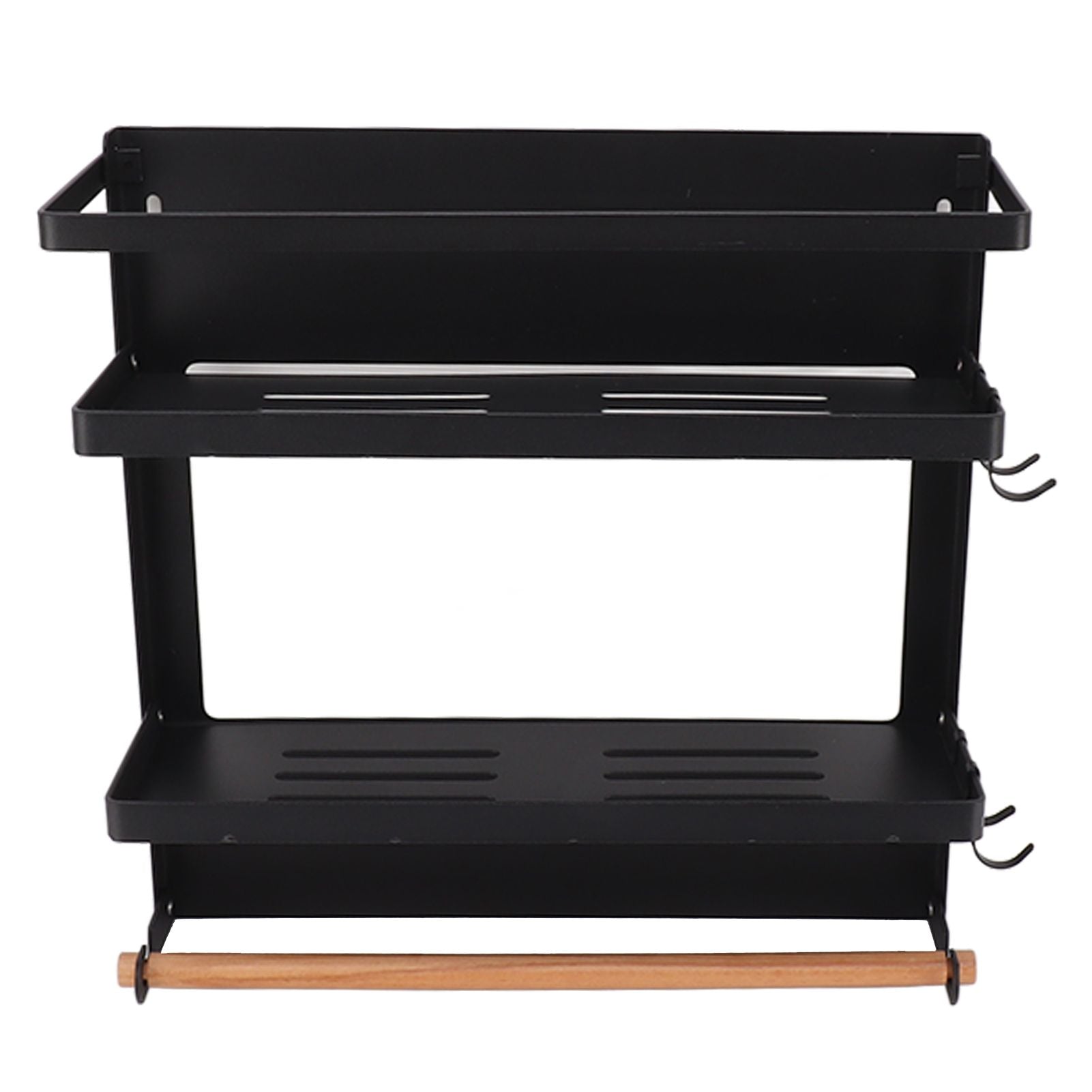 Magnetic Fridge Spice Rack Foldable Multifunctional Adjustable Durable Refrigerator Side Shelf for Kitchen 11.8in Double Tier