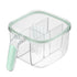 Seasoning Box 4 Compartments Transparent Window Strong PET Seasoning Jar with 4 Spoons for Home Kitchen Cooking Light Green