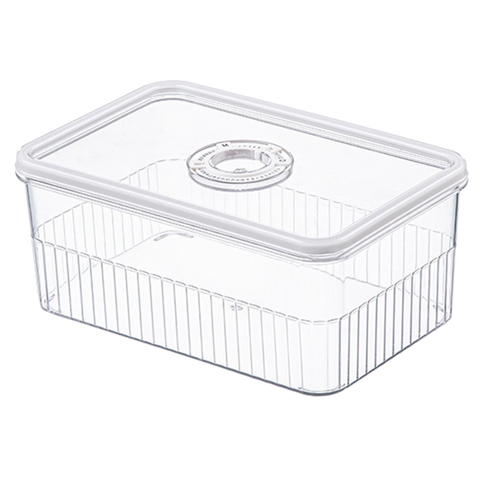 Refrigerator Storage Box with Lids Plastic Transparent Sealed Fridge Food Storage Containers for Fruits Vegetables M