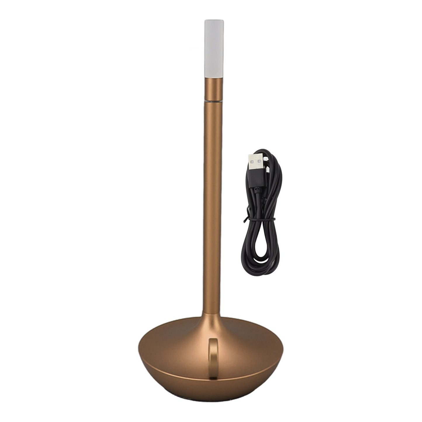 Cordless Table Lamp Innovative Candle Shape 3 Levels Brightness Dimmable Rechargeable LED Desk Lamp Gold