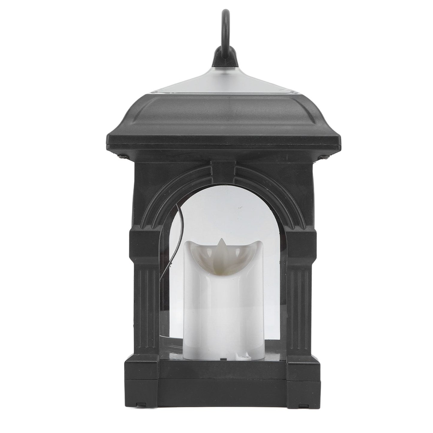 Solar Outdoor Lantern Hanging Solar Powered Warm Light Lamp Table Candle Lantern for Garden Yard Patio Pathway Decoration Black