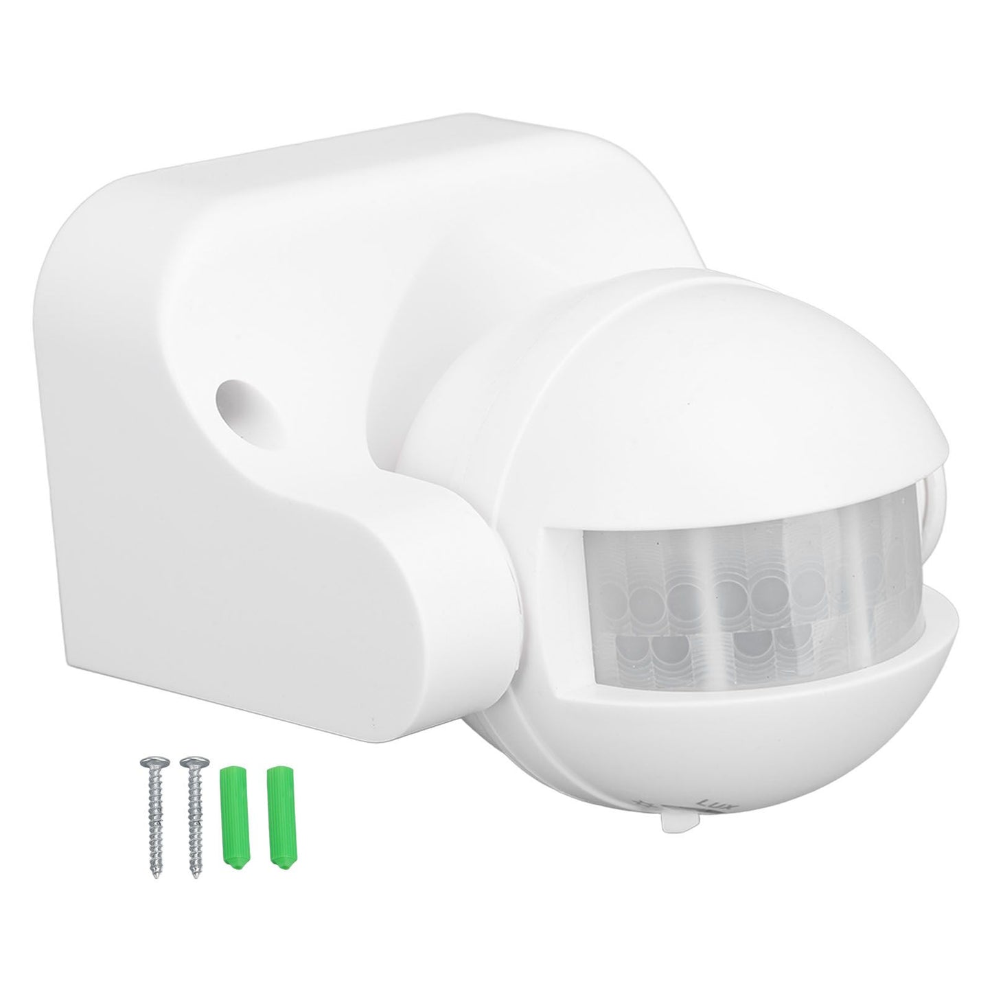 Wall Mounted Motion Sensor Automatic Dusk to Dawn Spherical PIR Sensor Outdoor Motion Sensing Switch for Home Security LED Light AC 110 to 240V White