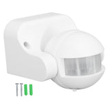 Wall Mounted Motion Sensor Automatic Dusk to Dawn Spherical PIR Sensor Outdoor Motion Sensing Switch for Home Security LED Light AC 110 to 240V White