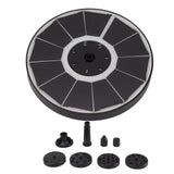Solar Fountain Light with 8 Nozzles 3.5W 900mAh Colorful Powerful Solar Bird Bath Fountains for Bird Bath Garden Black Nozzle