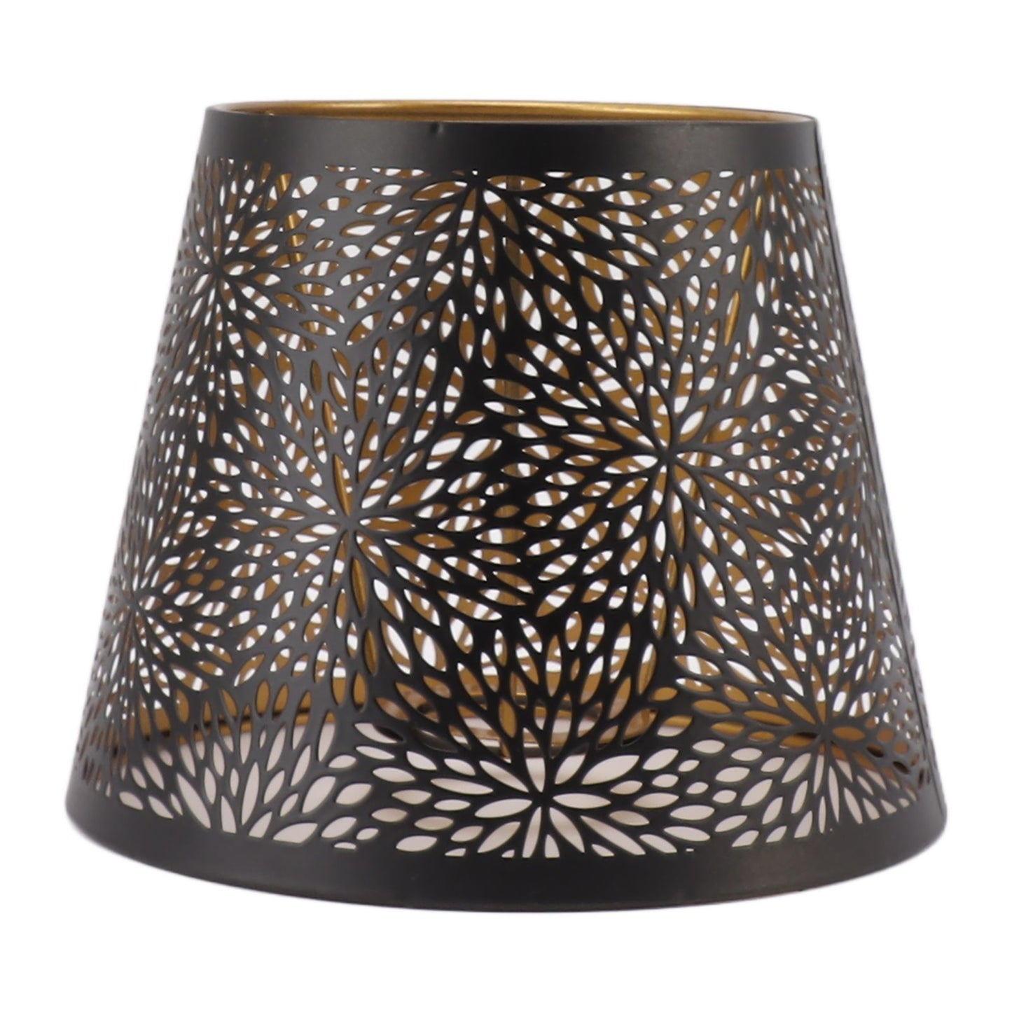 Metal Lamp Shade E26 E27 Forest Tree Style Hollow Out Iron Decorative Lampshade Cover with Inner Gold Pattern for Table Wall Ceiling Lamp Black