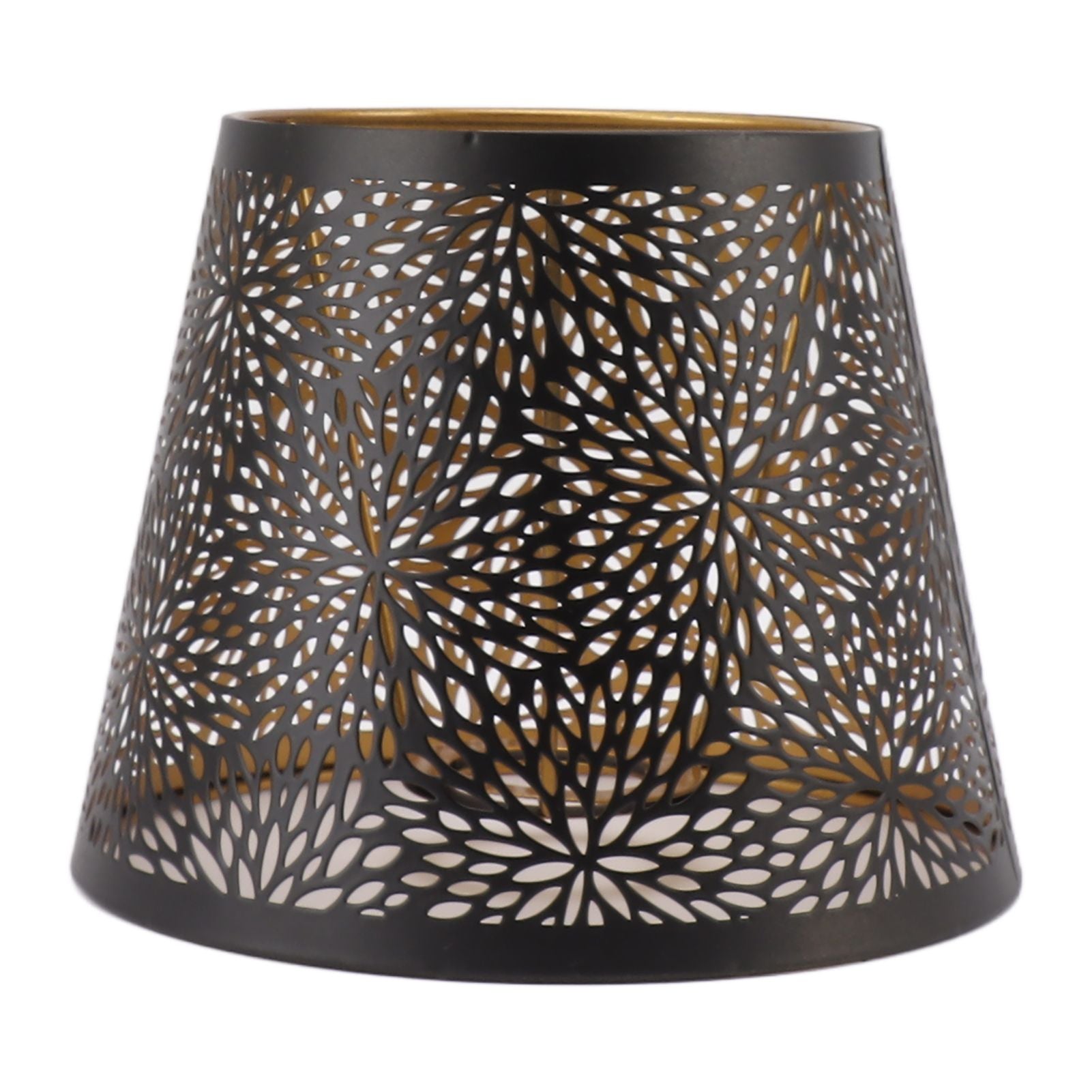 Metal Lamp Shade E26 E27 Forest Tree Style Hollow Out Iron Decorative Lampshade Cover with Inner Gold Pattern for Table Wall Ceiling Lamp Black