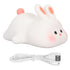 Kawaii Bunny Night Light Soft Silicone Night Light Portable USB Rechargeable Bedside Lamp for Baby Toddler Kids
