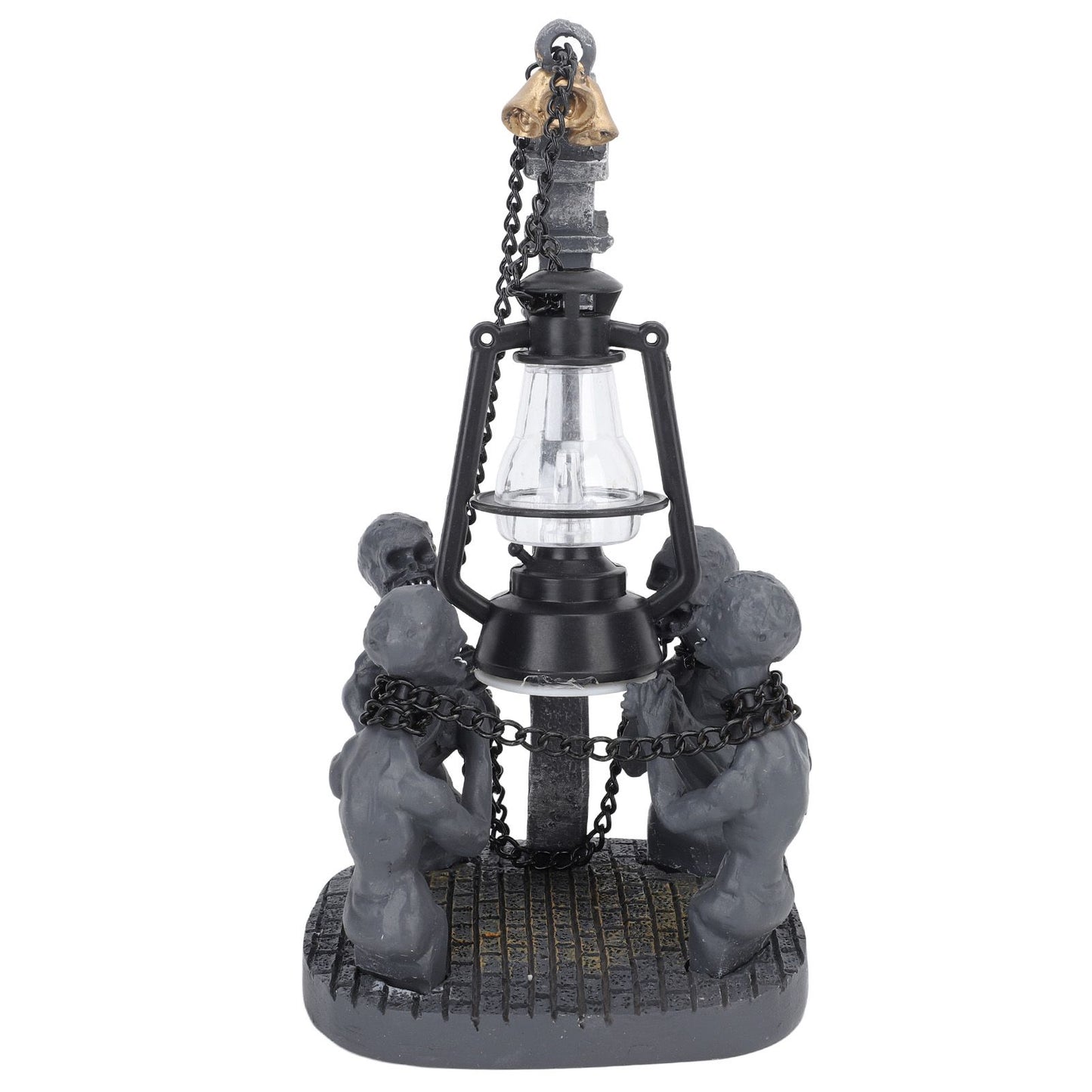 Four Skulls LED Lights Ornament Halloween Resin Decoration Compact Exquisite Skull Lamp Statue for Desktop