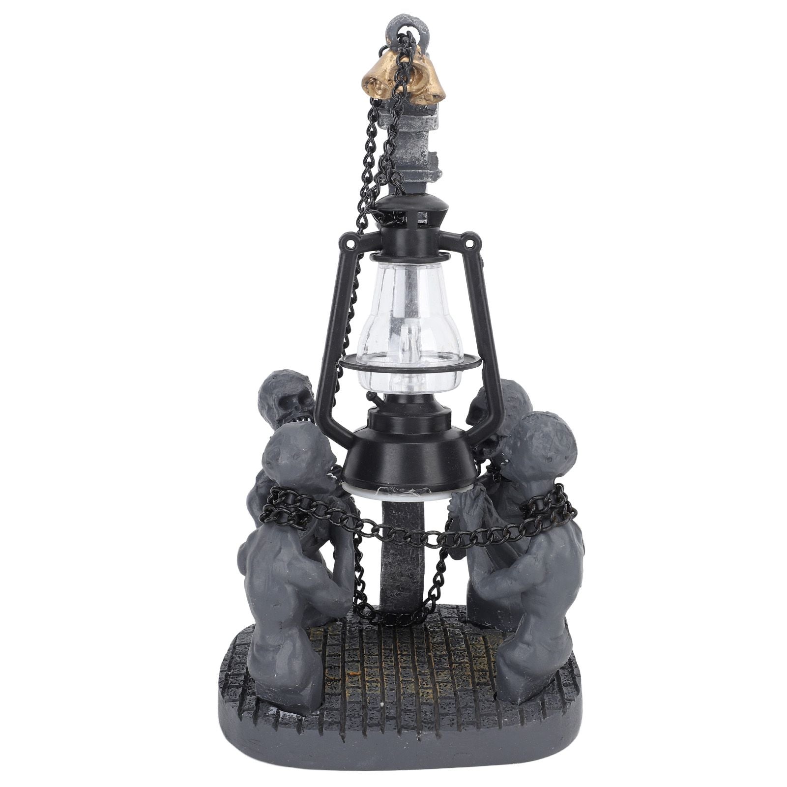 Four Skulls LED Lights Ornament Halloween Resin Decoration Compact Exquisite Skull Lamp Statue for Desktop