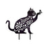 Cat Decorative Garden Stake Iron Hollow Exquisite Cat Garden Decor