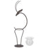 Deer Shape Wrought Iron Plant Stand Transparent Glass Hydroponic Plant Vase for Living RoomType B