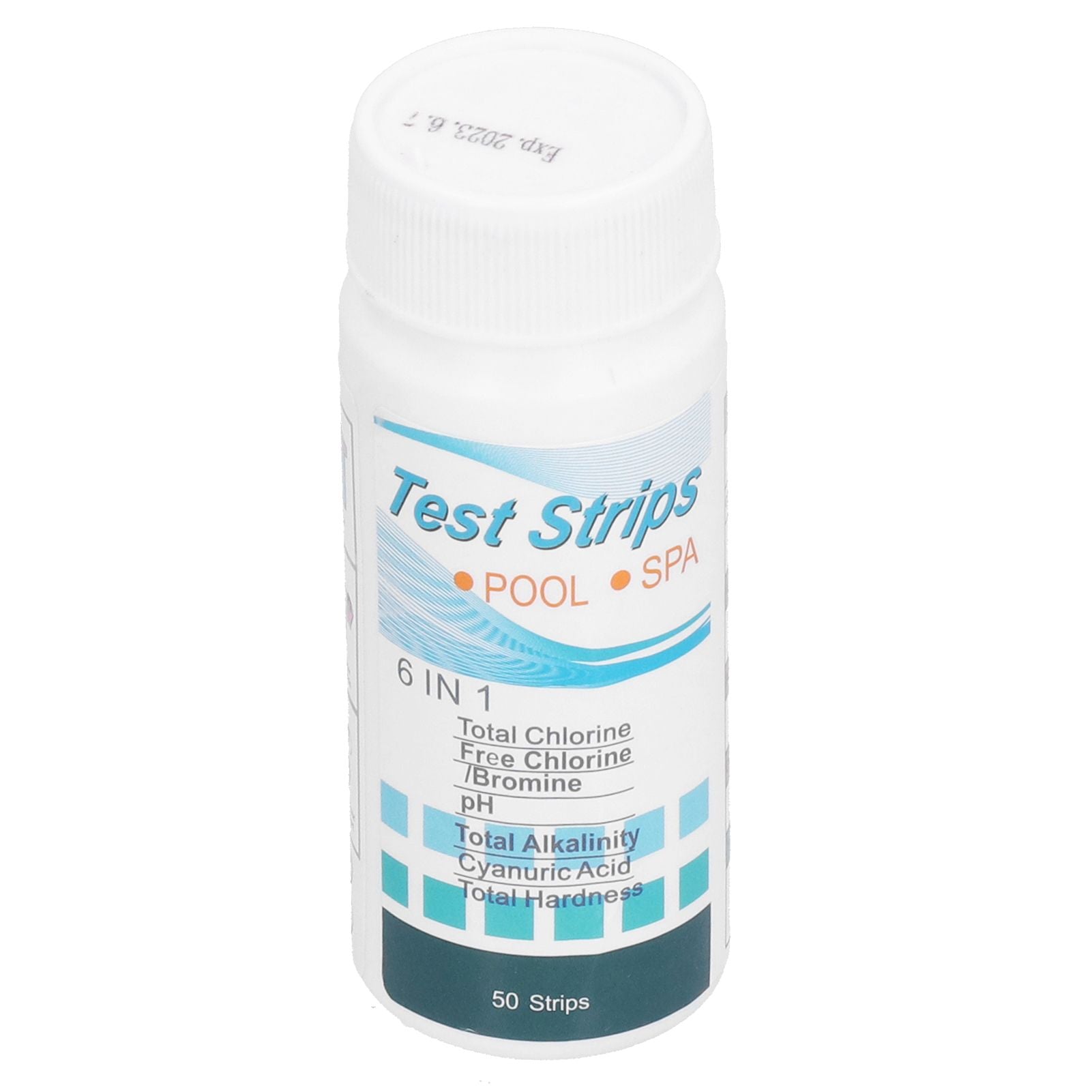 50Pcs Water Test Strip 6‑In‑1 PH Value Hardness Test Strip Pool Test Strip for Aquarium Pond