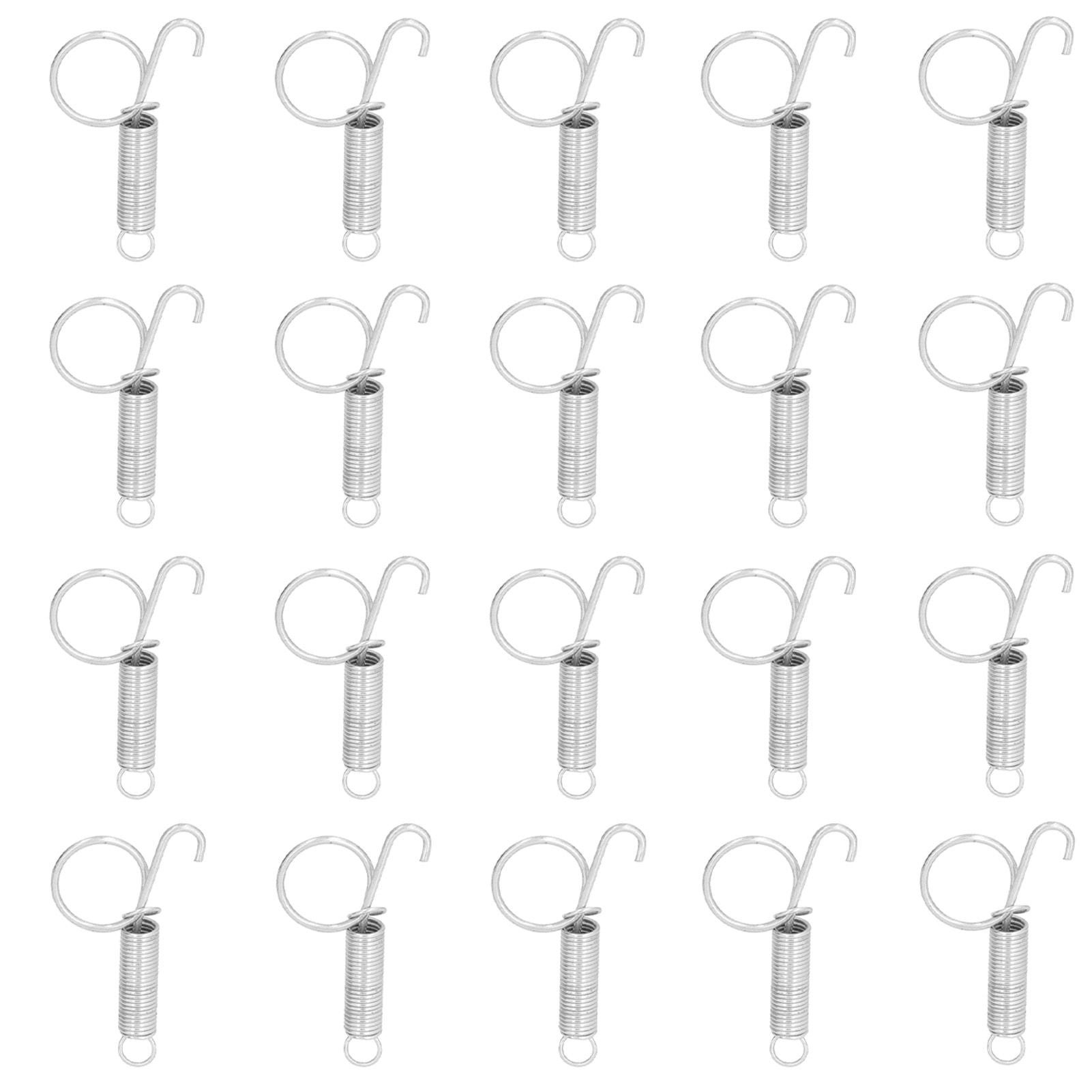 20PCS Cage Door Spring Hook Metal Finger Spring Latch Hook for Fixing Rabbit Pet Cage Door Farming EquipmentL 7.3x2.2cm
