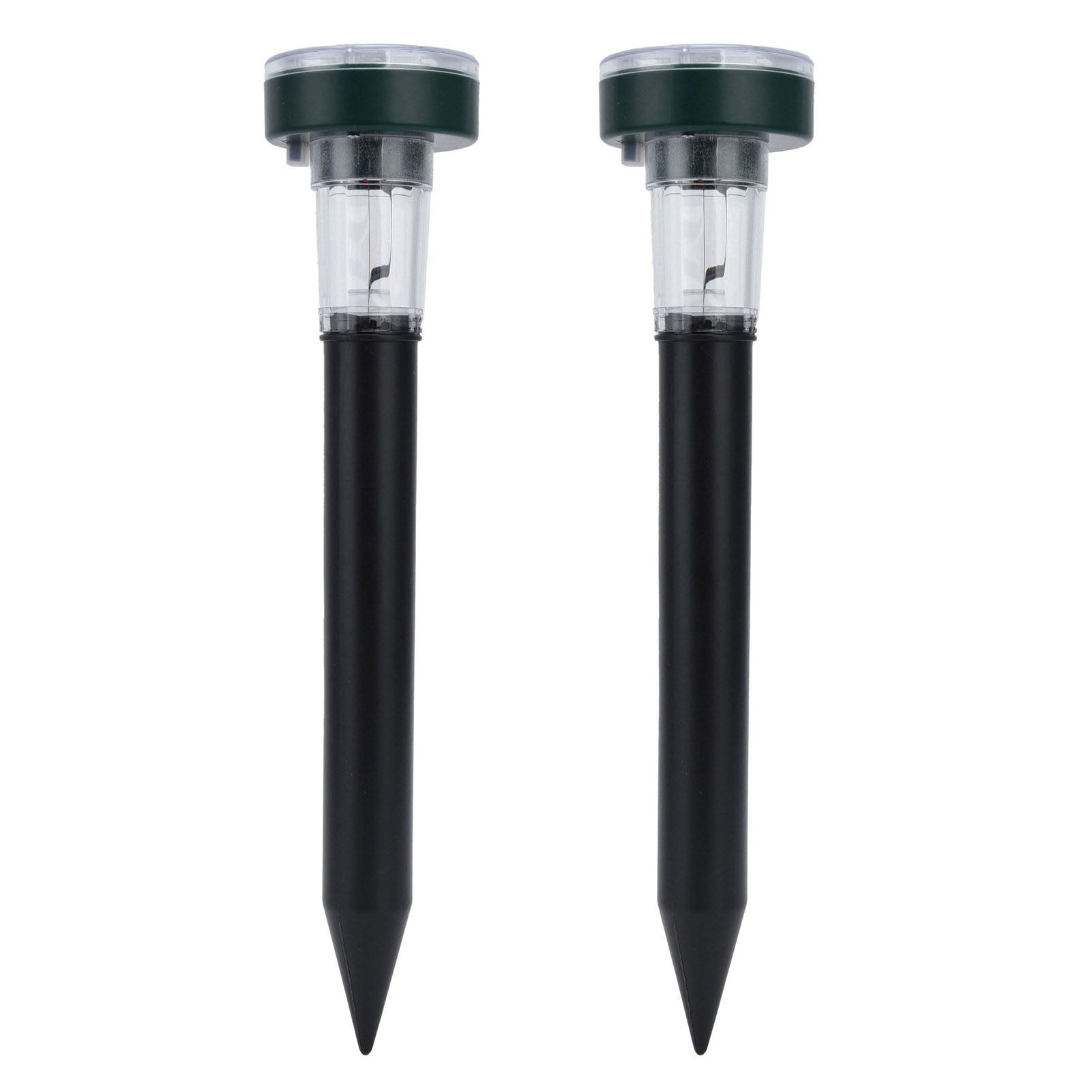 2PCS LED Mouse Expeller Ultrasonic Solar Snake Repeller Ground Insertion Light Colorful Pest Repeller for Outdoor Lawn