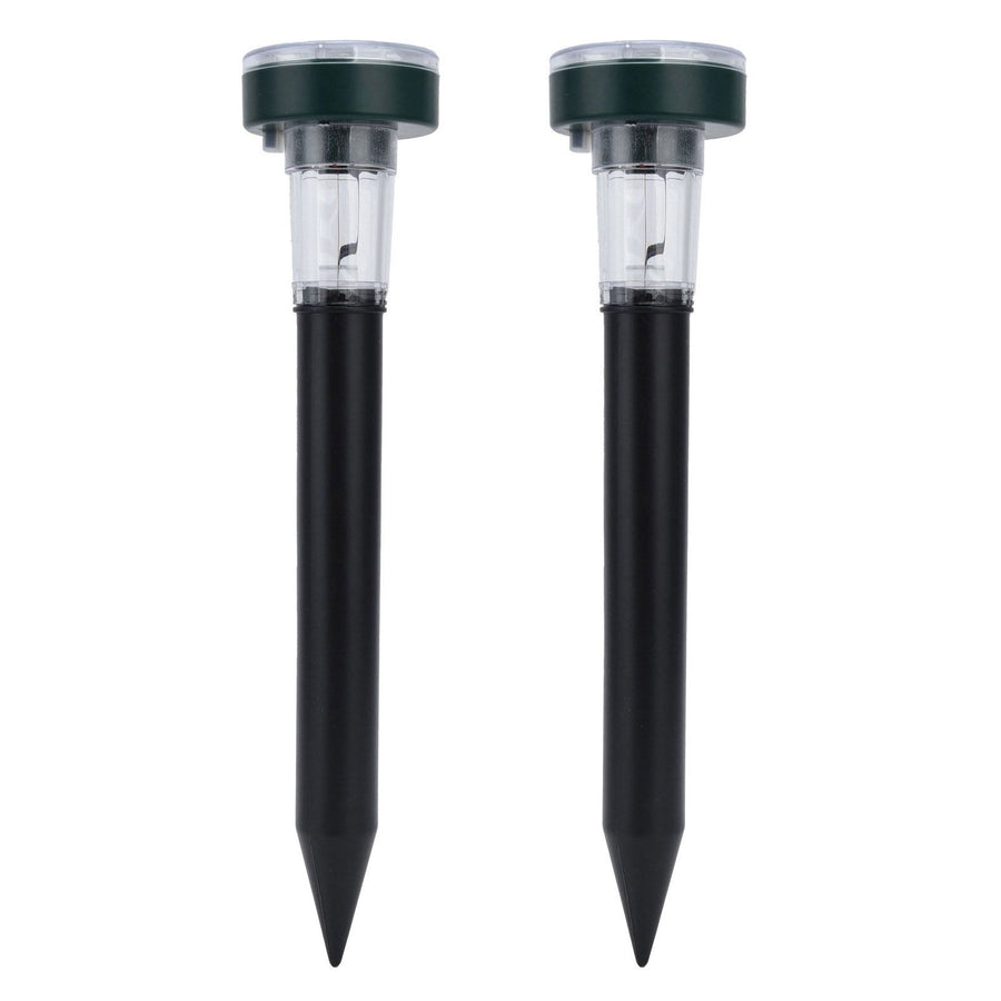2PCS LED Mouse Expeller Ultrasonic Solar Snake Repeller Ground Insertion Light Colorful Pest Repeller for Outdoor Lawn
