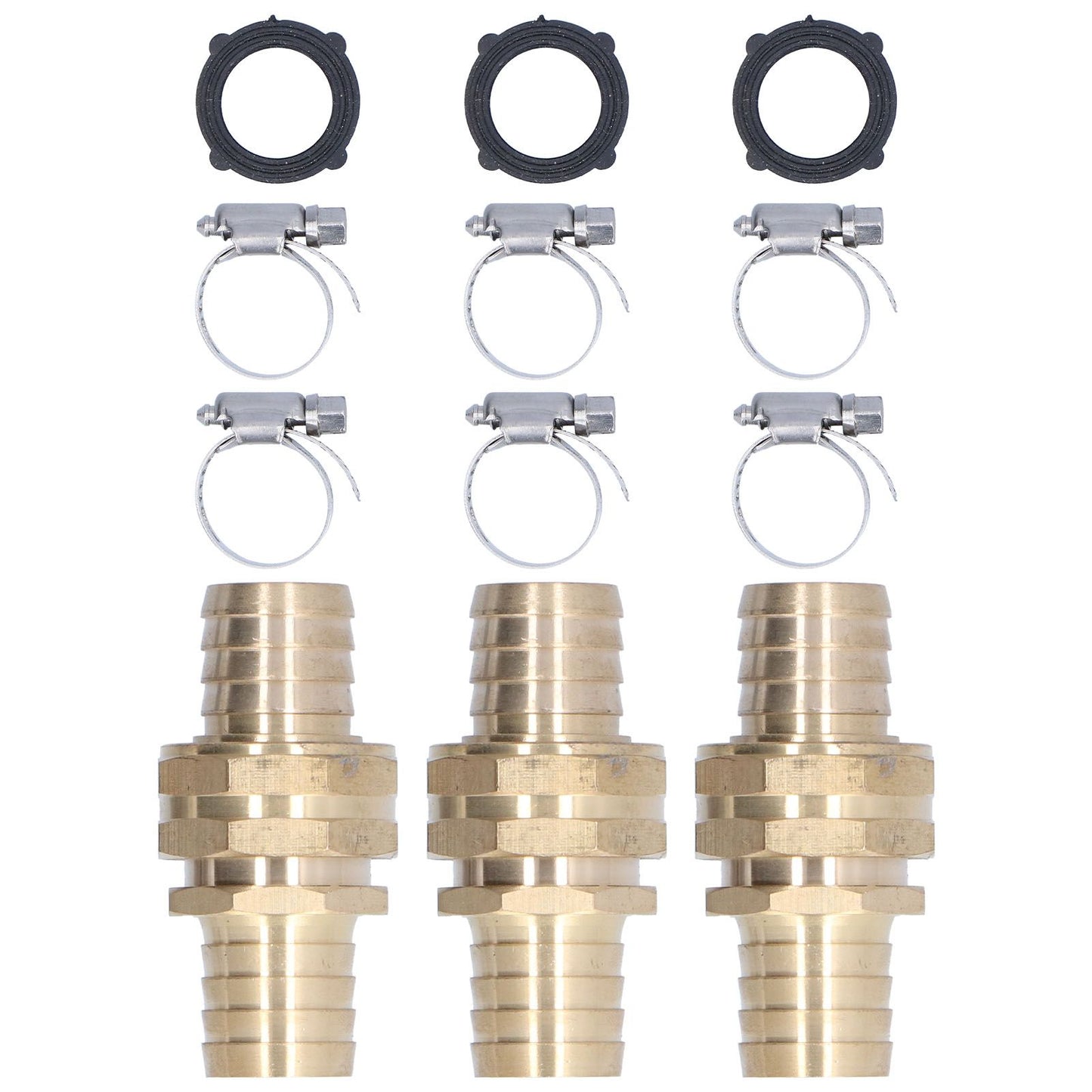 3 Set 3/4in Female Male Thread Garden Hose Repair Connector for 3/4in Or 5/8in Garden Hose Fitting