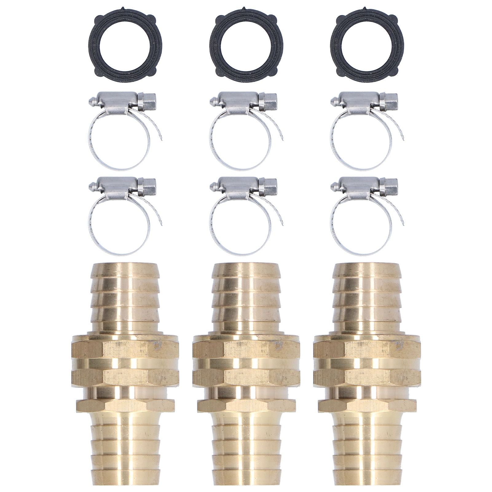 3 Set 3/4in Female Male Thread Garden Hose Repair Connector for 3/4in Or 5/8in Garden Hose Fitting