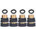4Set Universal Hose Quick Connectors with Gaskets Brass Adapter Fittings Leakproof for Garden Irrigation